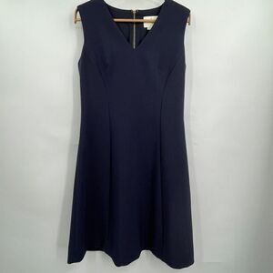 Kate Spade NY Navy V-Neck Sleeveless Exposed Back Zip A-line Dress Size 6